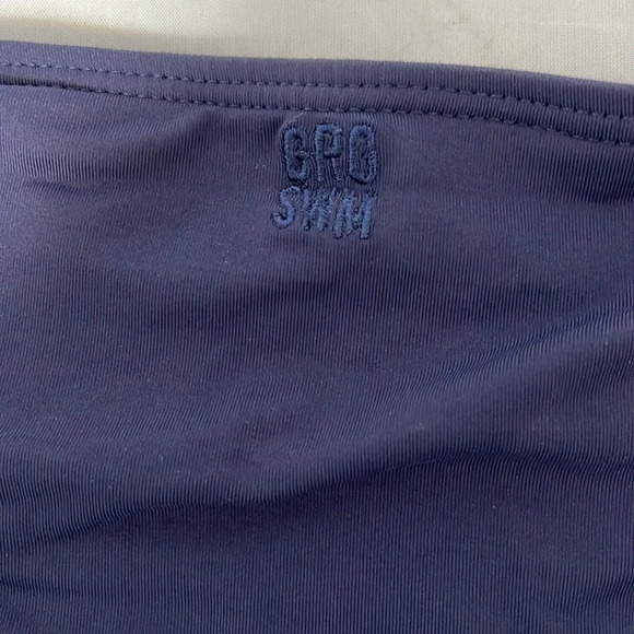 5/$25 GARAGE Swim String Bikini Bottoms Navy Blue Tied Sides Size M - Picture 3 of 6
